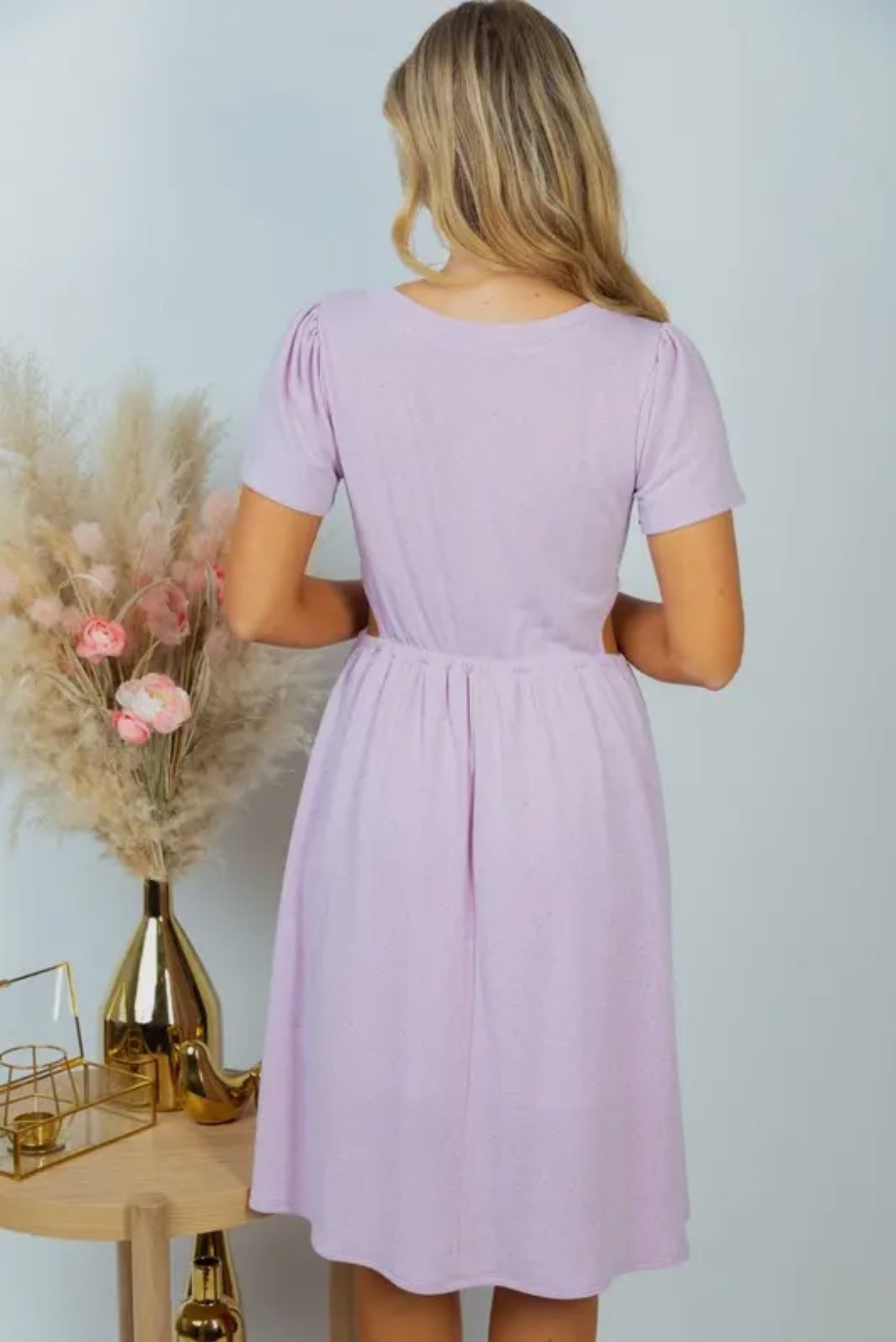 Lavender Peek-a-Boo Dress