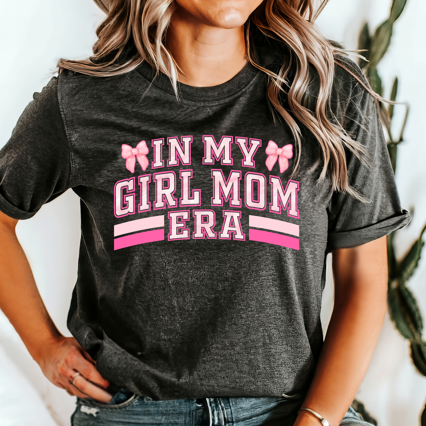 Girl Mom Era Gray Tee