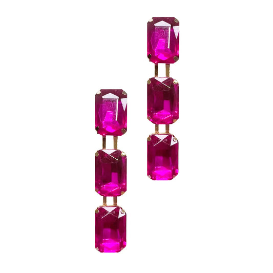 Hot Pink Crystal Earring