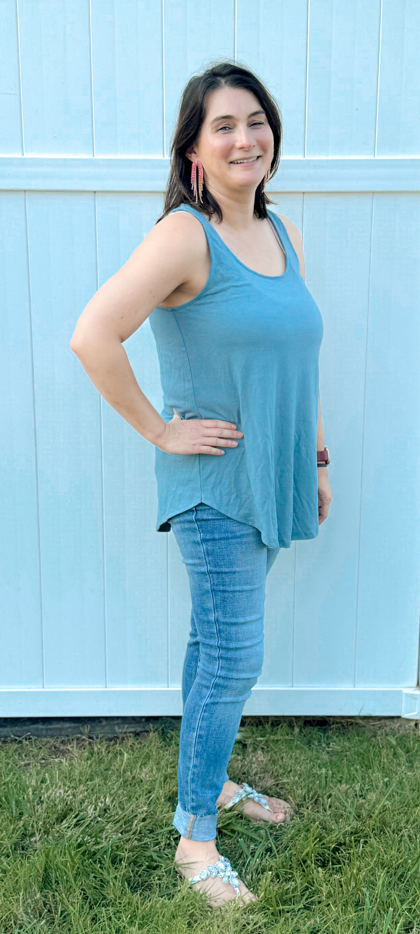 Basic Tank Top - Blue/Grey