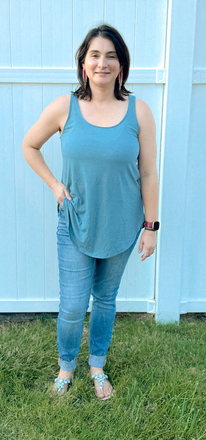 Basic Tank Top - Blue/Grey