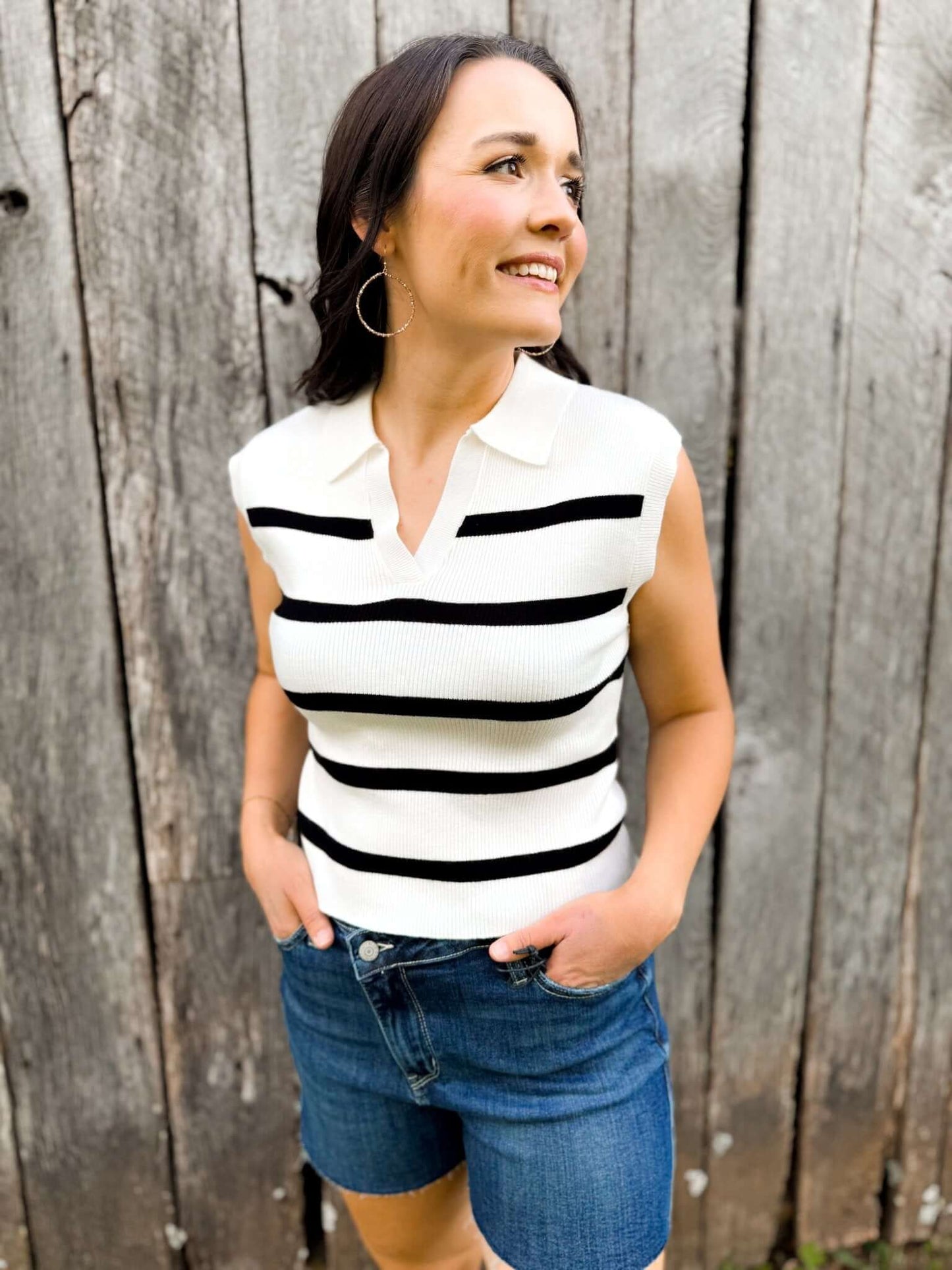 Preppy Breeze Knit Tank