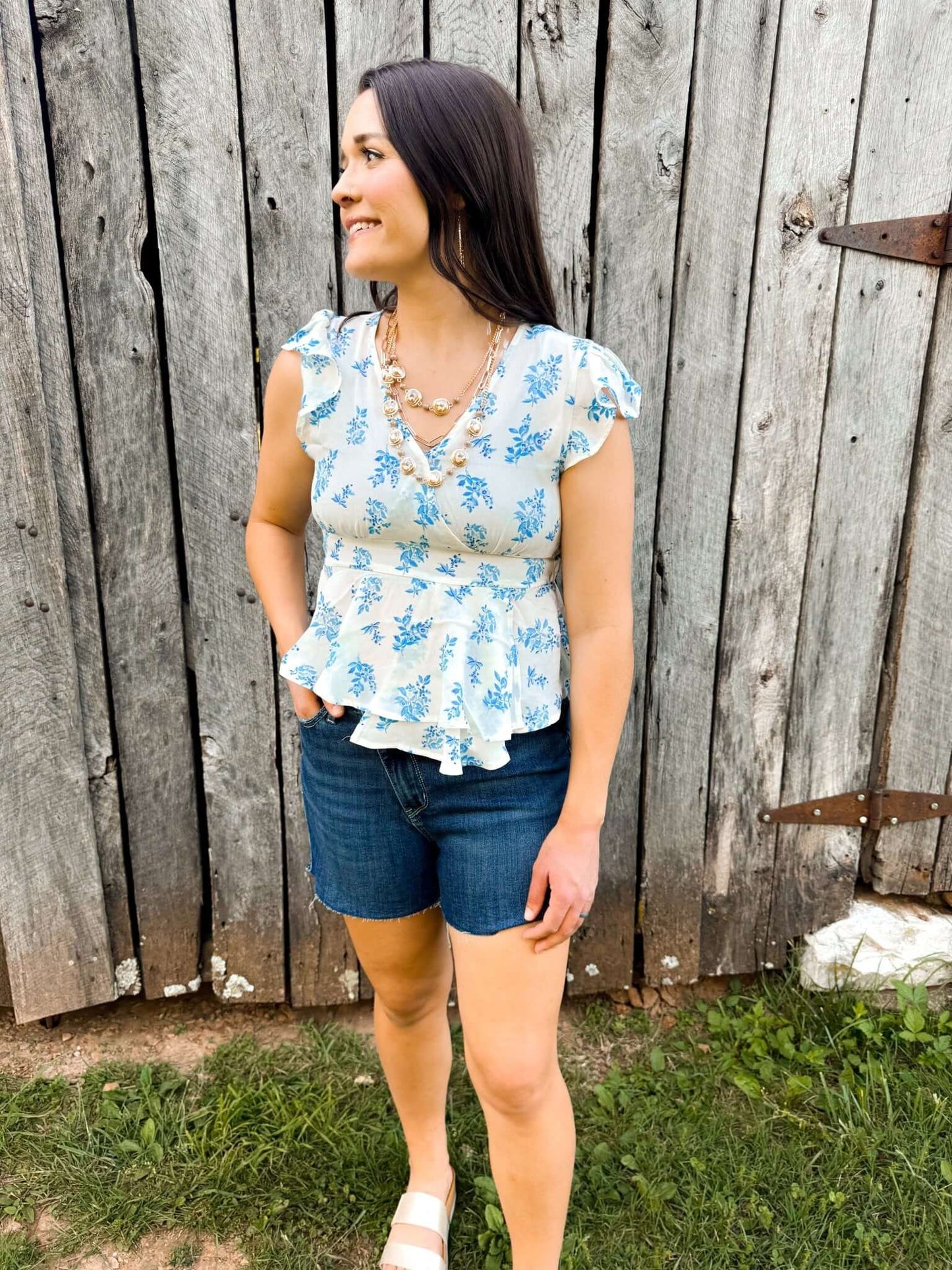 Velvet Sky Peplum Top