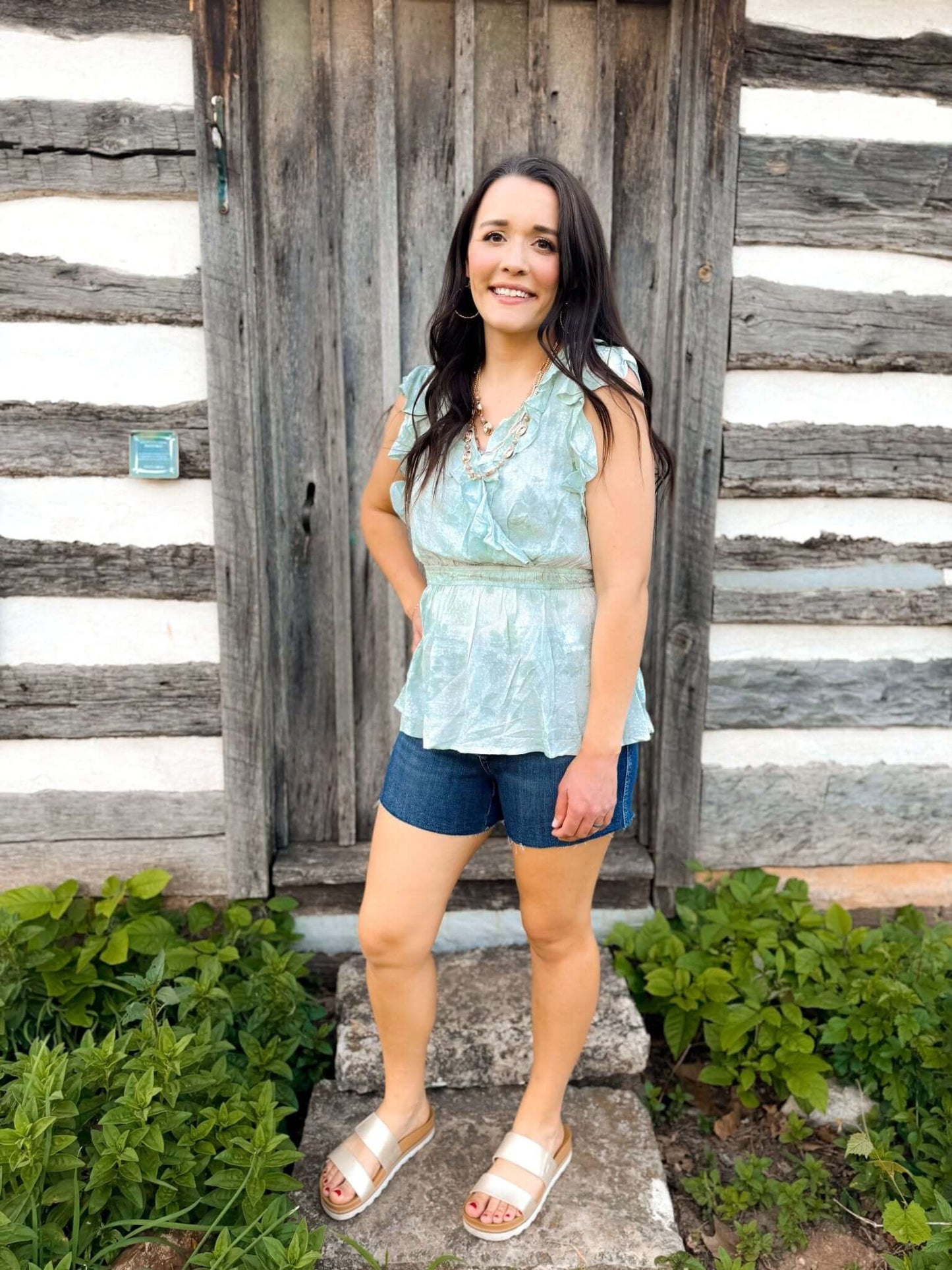Mint Breeze Peplum Top