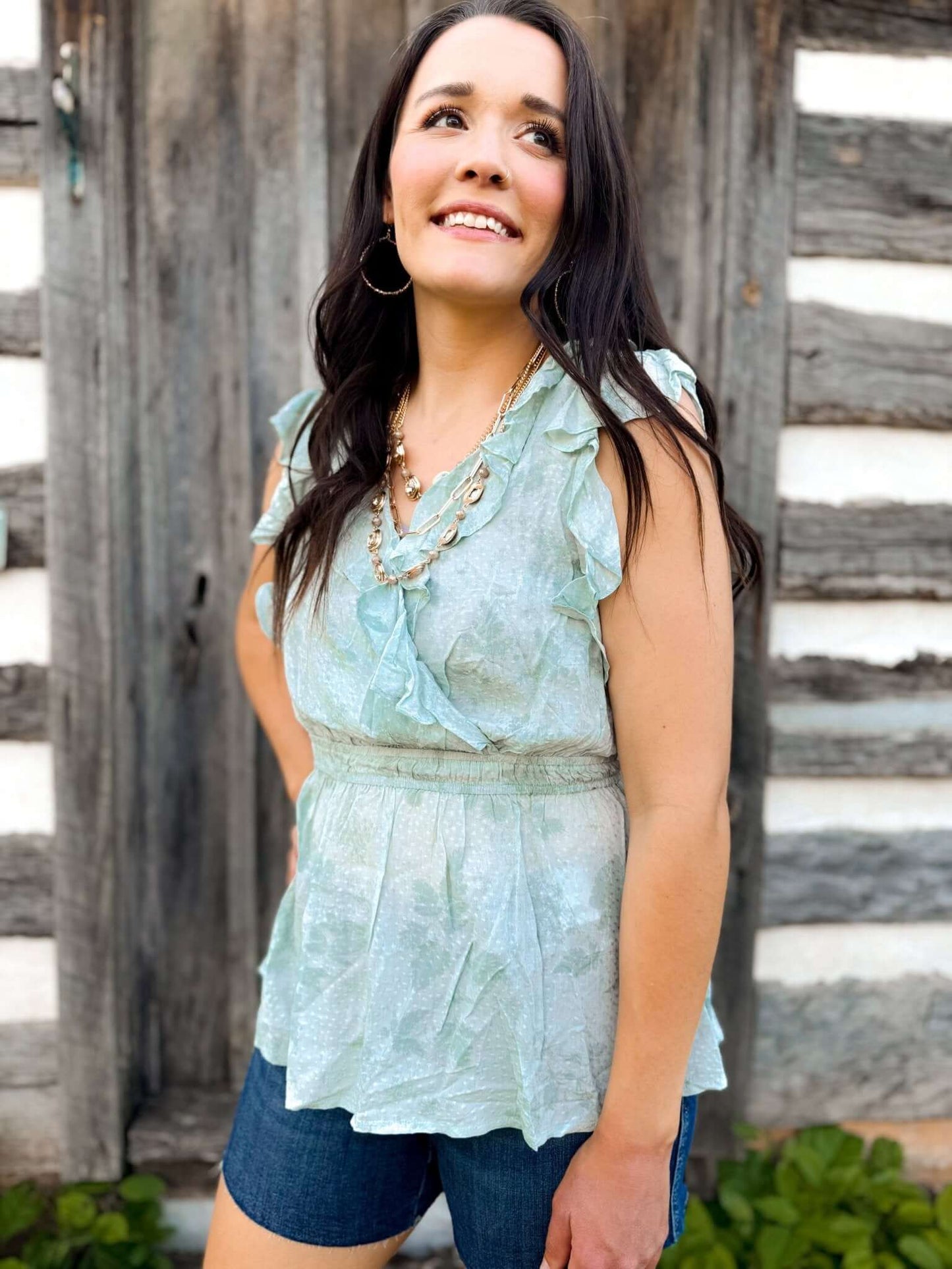 Mint Breeze Peplum Top