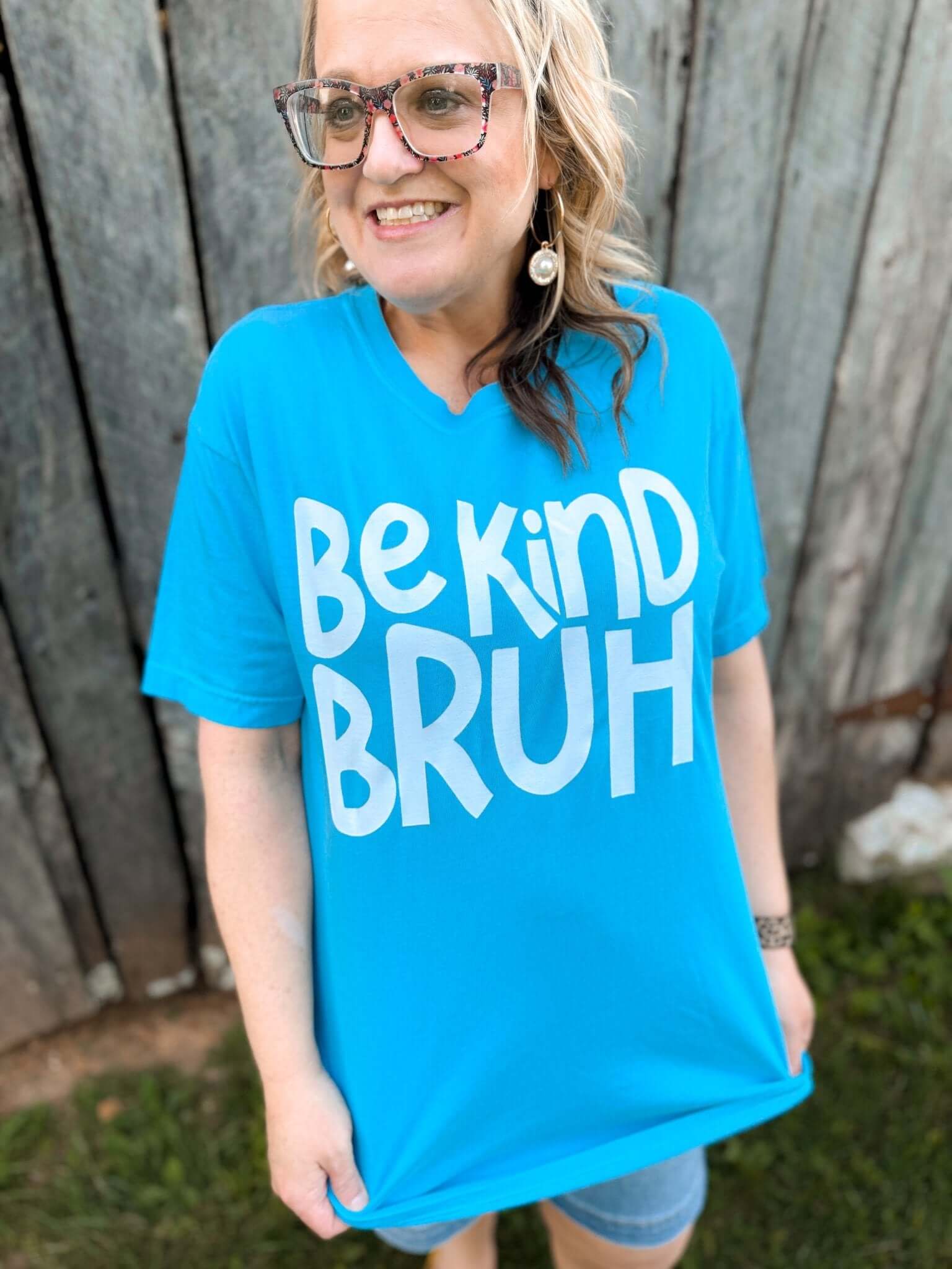Be Kind Bruh Sapphire Tee - Amyliz Collections