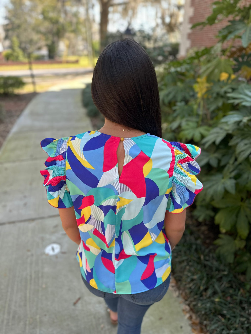 Multi-color Abstract Top