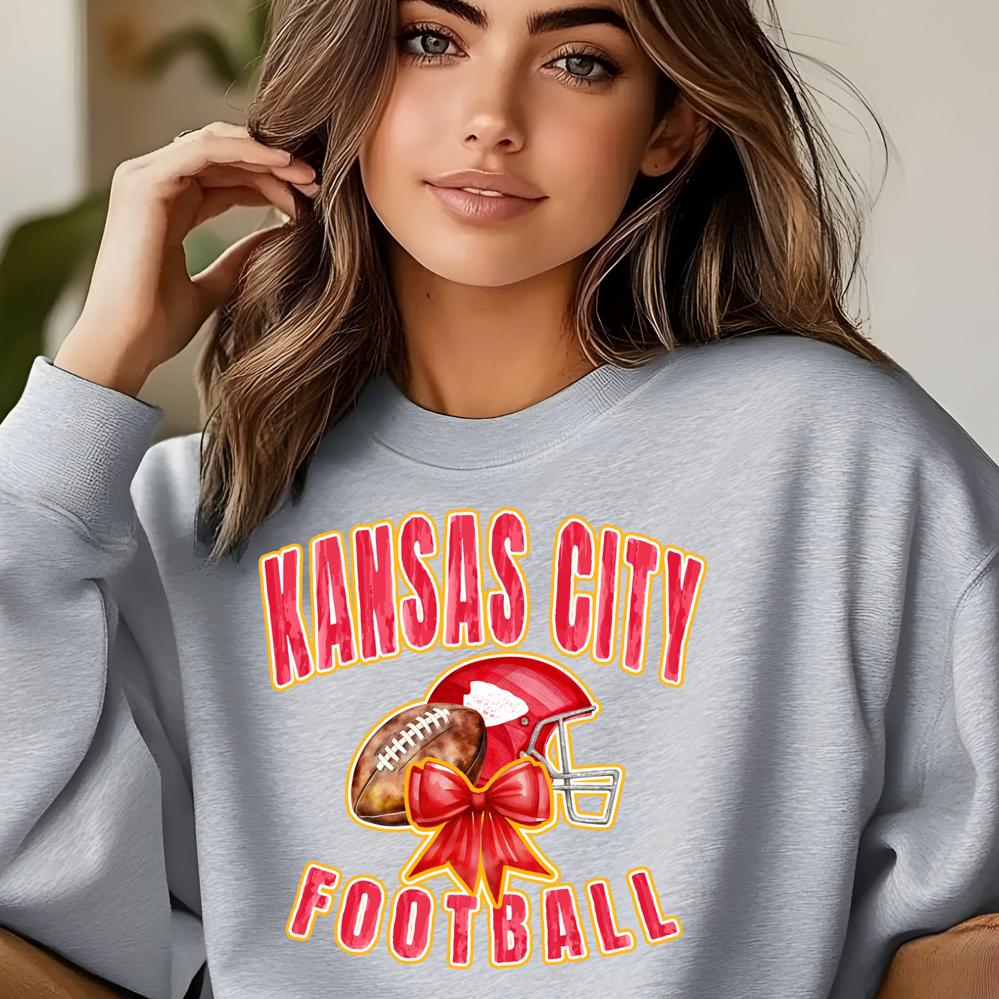 KC Chiefs Coquette Crewneck