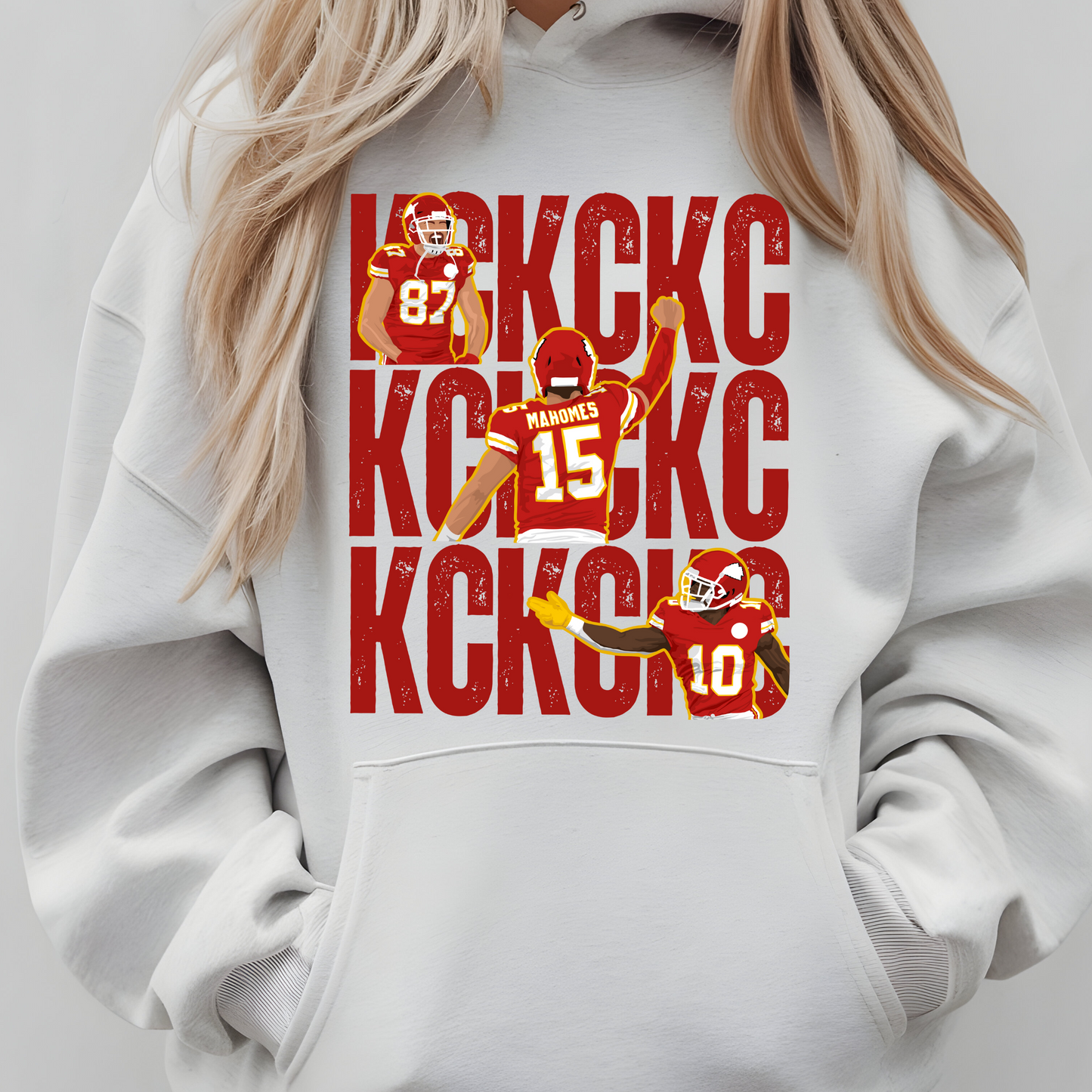 KC Stacked Ash Gray Hooded Sweatshirt