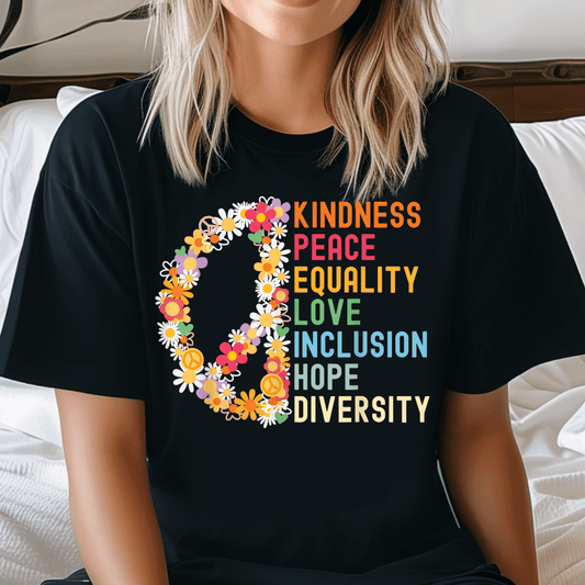 Kindness Peace Equality Tee - Amyliz Collections