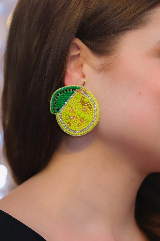 Lemon Drop Beaded Earrings