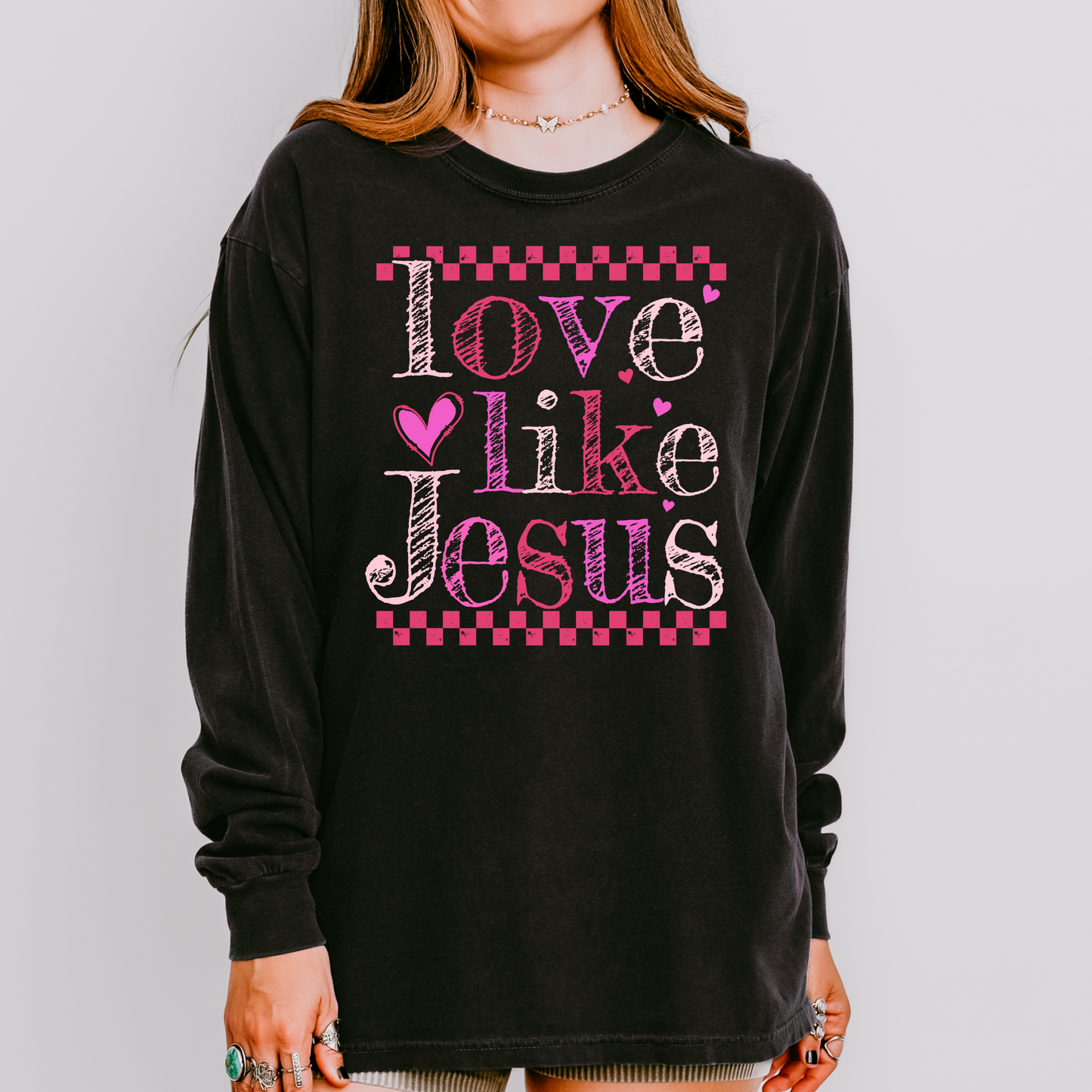 Love Like Jesus Long Sleeve Black Tee