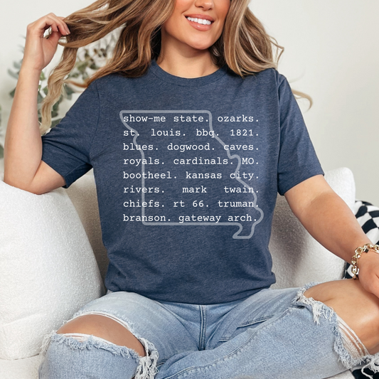 Missouri Words Navy Tee