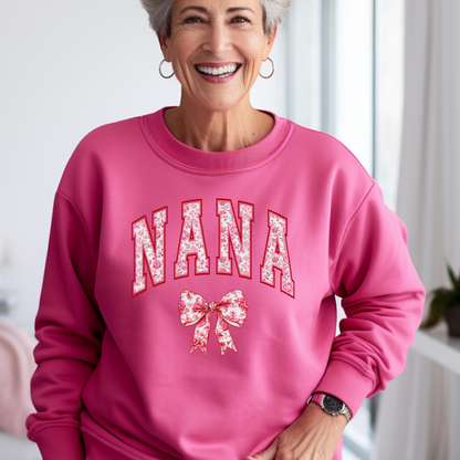 Pink Floral Names Crewneck