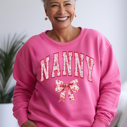 Pink Floral Names Crewneck