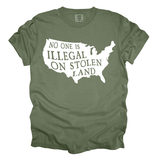 No One Is Illegal On Stolen Land Tee - Amyliz Collections