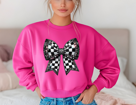 Plaid Coquette Bow Crewneck