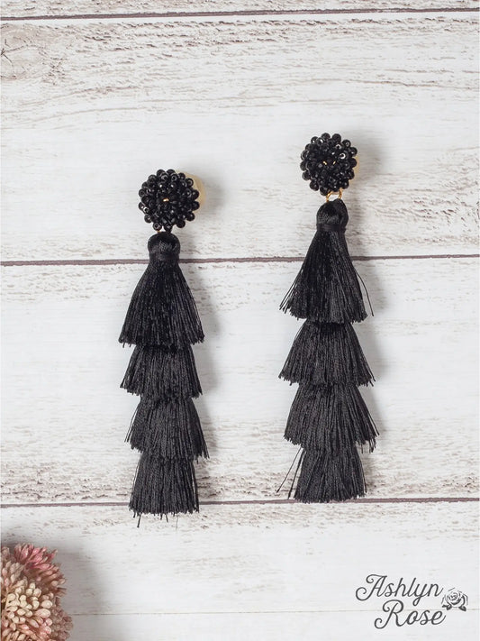 Queen of the Tassel Earrings, Black