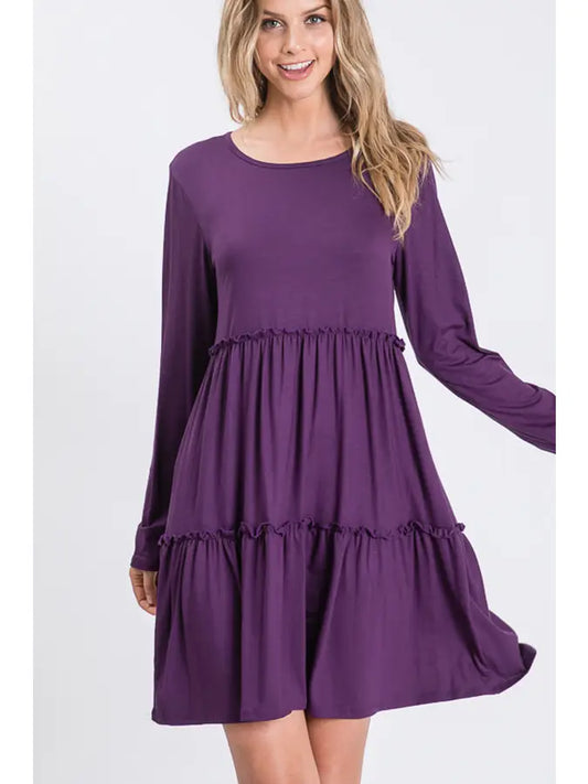 Ruffled Dress: Eggplant