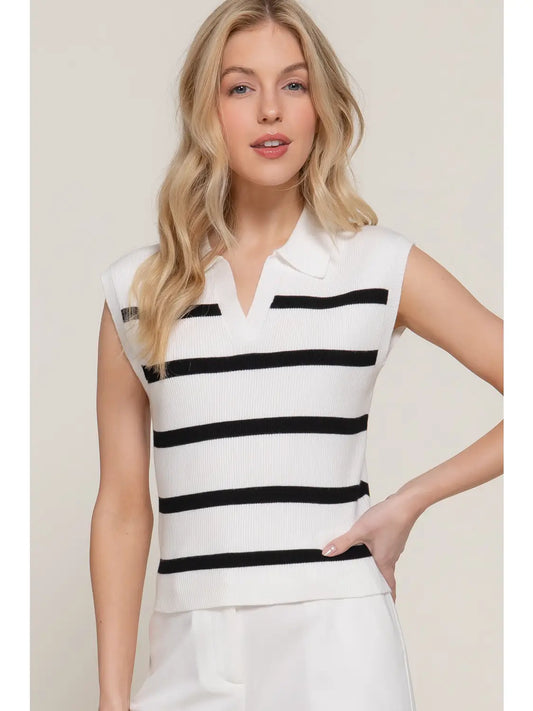 Preppy Breeze Knit Tank