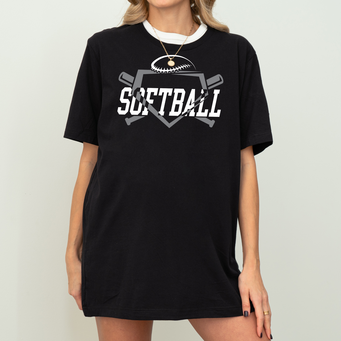 Softball Black Tee