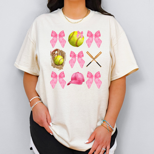 Softball Coquette Designs Tee