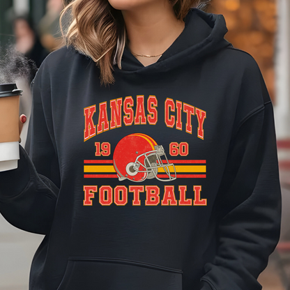 Vintage KC Football Hooded Sweatshirt