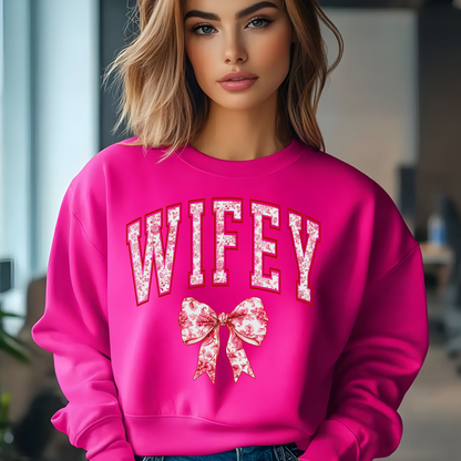 Pink Floral Names Crewneck